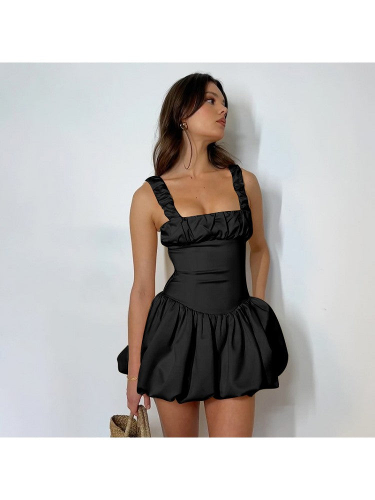 Spaghetti Strap Flounce Mini Dress