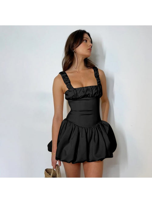 Spaghetti Strap Flounce Mini Dress