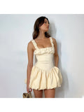 Spaghetti Strap Flounce Mini Dress