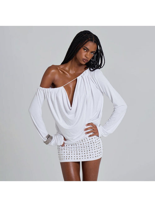 Off Shoulder Tie-Waist Backless Mini Dress