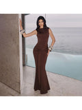 Sleeveless Tie-Waist Sheath Midi Dress
