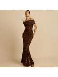 Lace See-Through Slim Maxi Dress