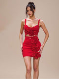 Floral Decor Sleeveless Mini Dress