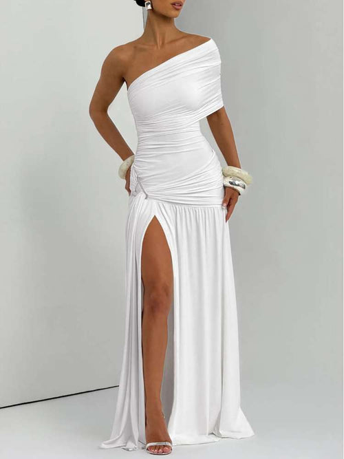 Plain Slit Sleeveless Bodycon Dress