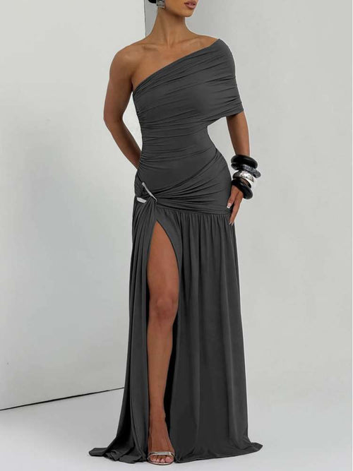 Plain Slit Sleeveless Bodycon Dress