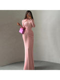 Long Sleeve Fitted Ruched Maxi Dress