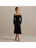 Backless High Rise Long Sleeve Dress